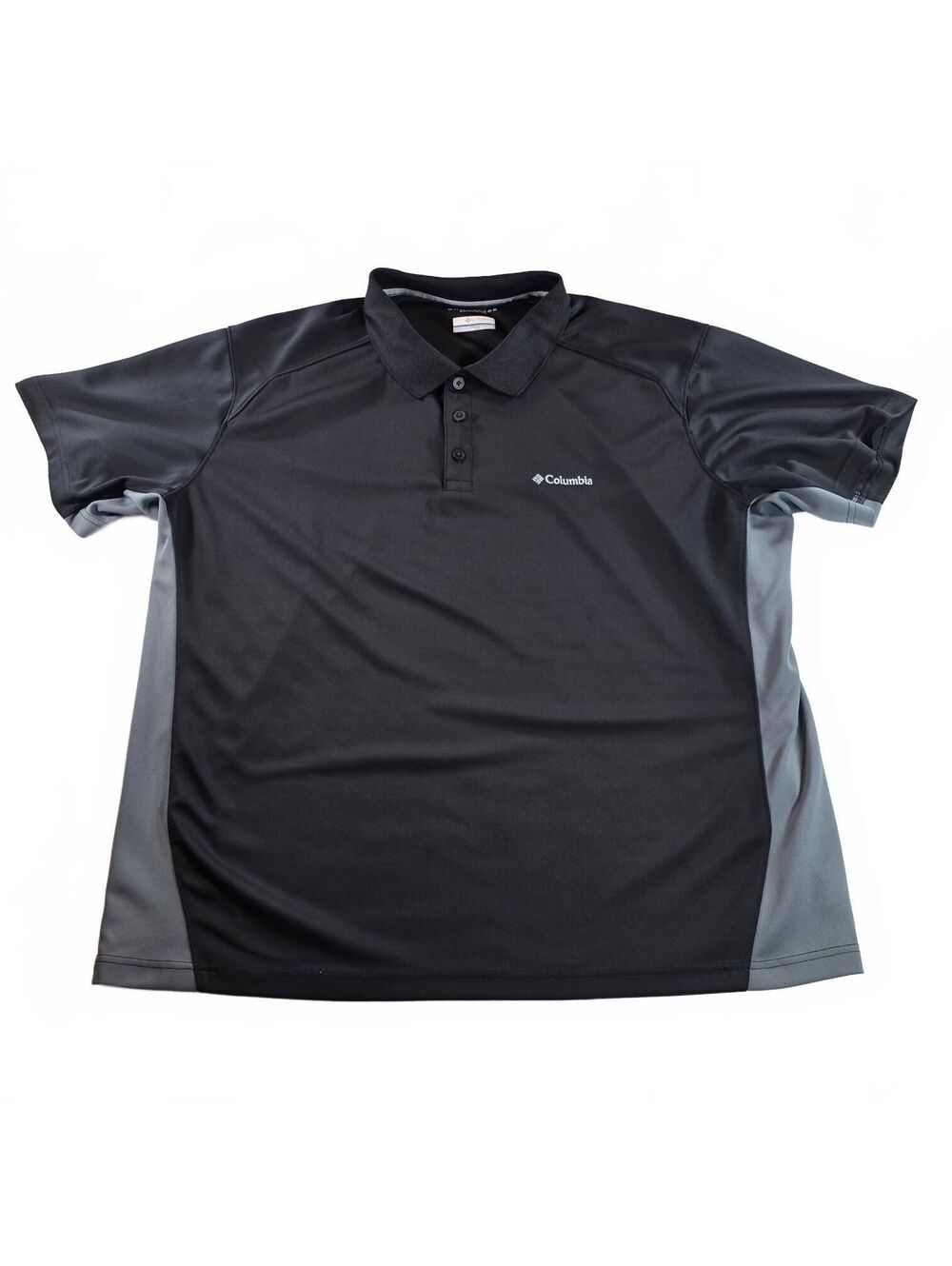 Columbia Omni-Shade Men's Polo Shirt XXL Black Gray Performance Sun Protection